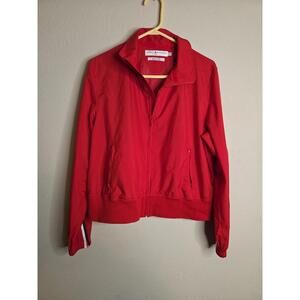 Tommy Hilfiger Y2K Era Women's Red Bomber Zip Up Jacket Size XL